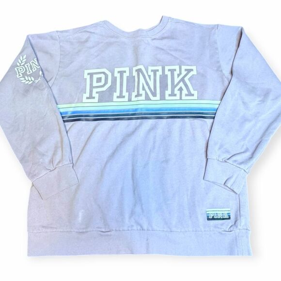 PINK VICTORIA’S SECRET Women’s Lavender Long Sleeve Crewneck Sweatshirt Size Med - Picture 1 of 4